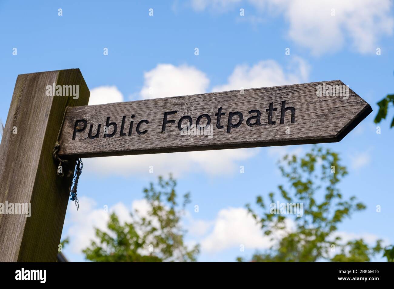 Public footpath signpost, Wonersh, Surrey Stock Photo