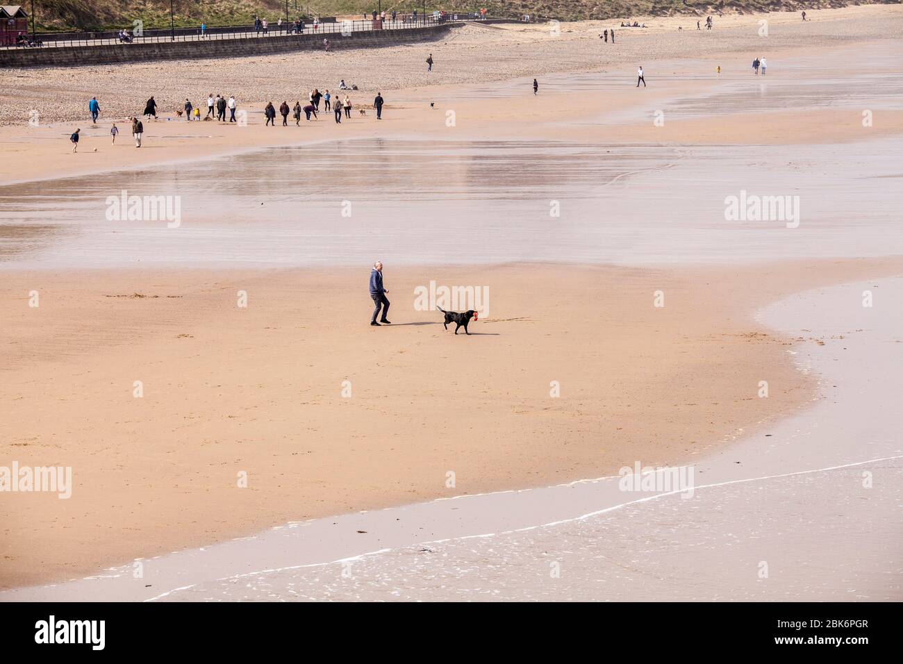 People Going For A Stroll And Walking Their Dogs On The Beach At people-going-for-a-stroll-and-walking-their-dogs-on-the-beach-at