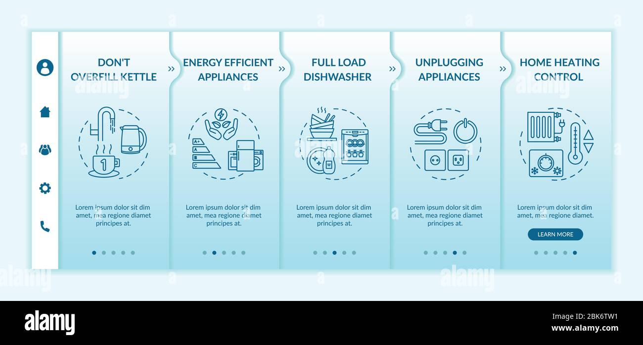 Resource efficiency onboarding vector template Stock Vector
