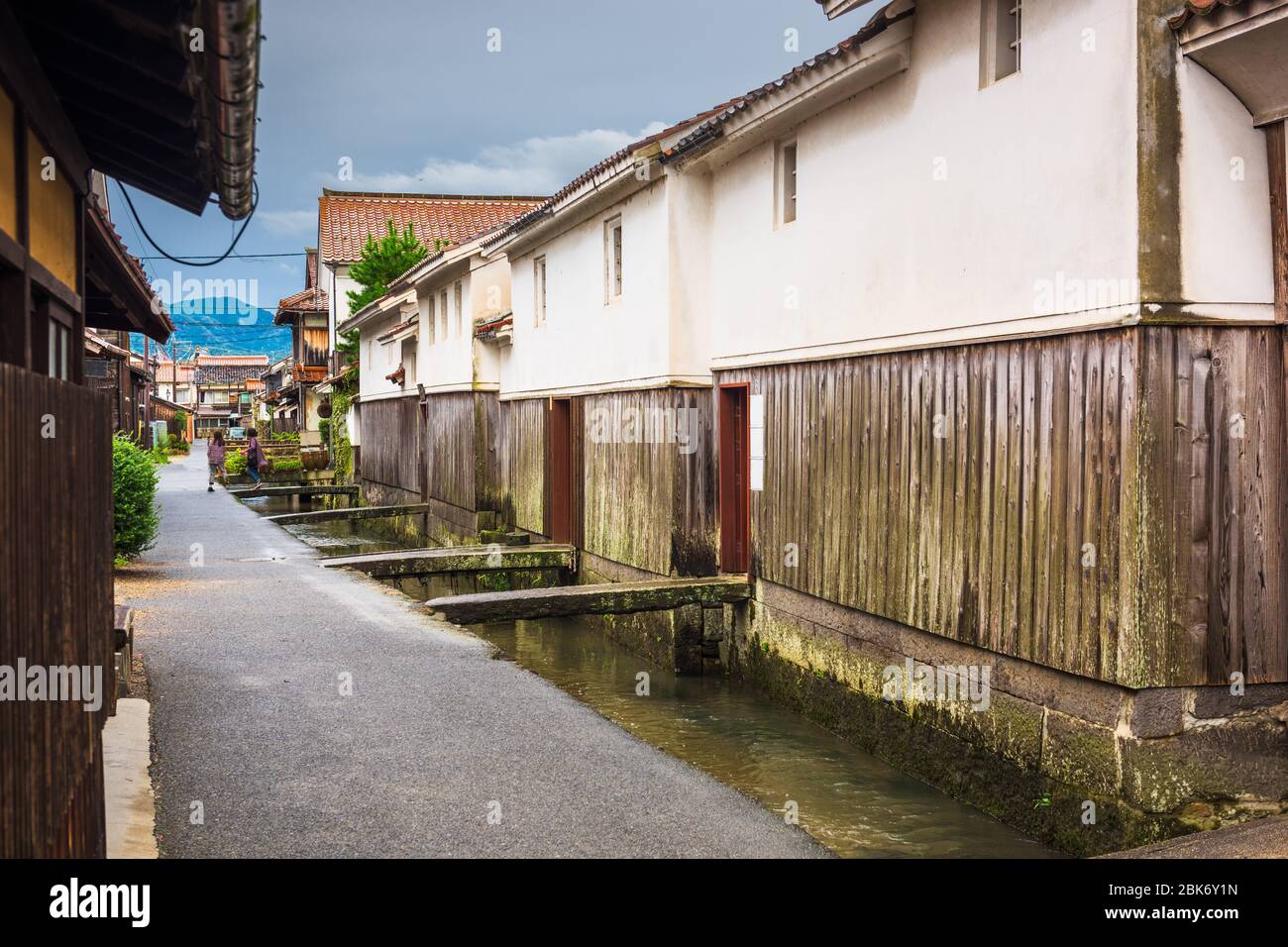 Kurayoshi, Tottori, Japan old town streets and warehouses. Stock Photo