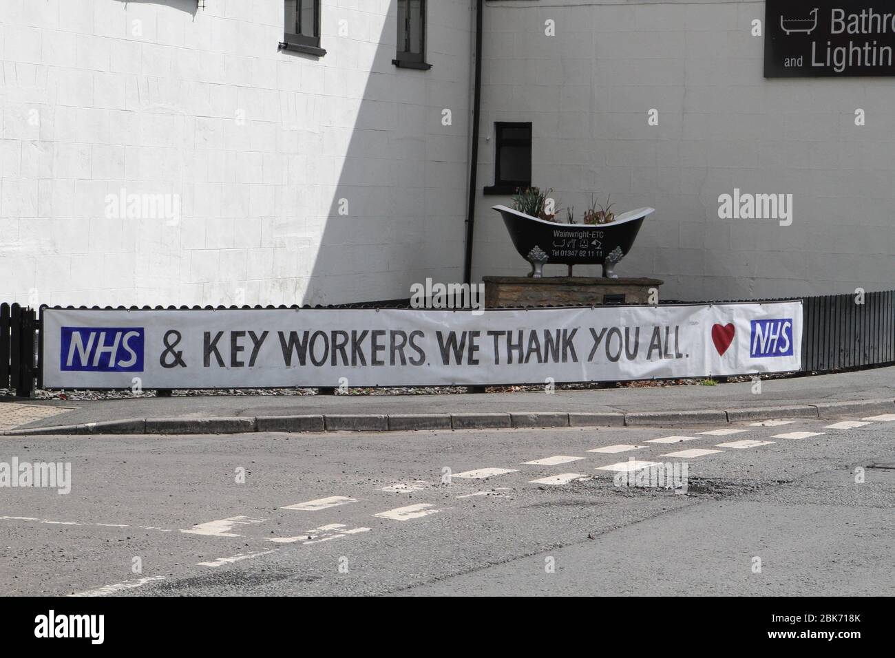 Easingwold, North Yorkshire, UK. 2nd May 2020. Coronavirus - Thank You NHS and Key Workers photos from Easingwold, North Yorkshire, 2nd May 2020, credit Matt Pennington Credit: Matt Pennington/Alamy Live News Stock Photo