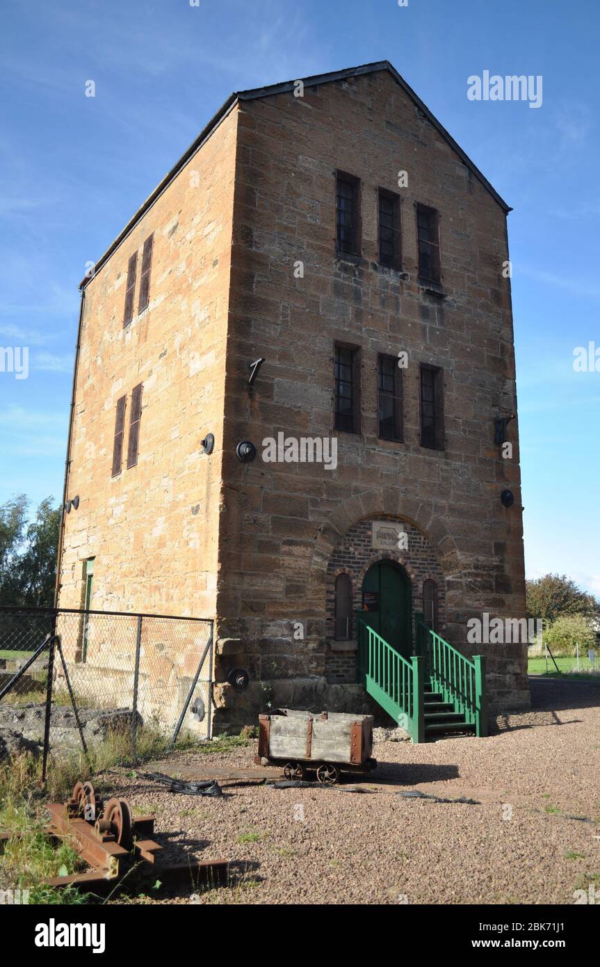 Prestongrange Museum is an industrial museum between Musselburgh and Prestonpans in Scotland on the site of the National Mining Museum. Stock Photo