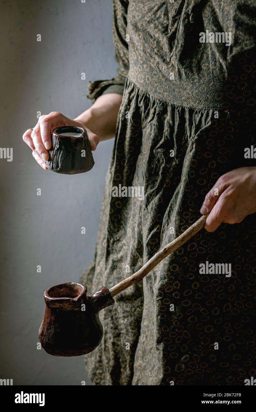 Craft ceramic coffee pot Stock Photo Alamy