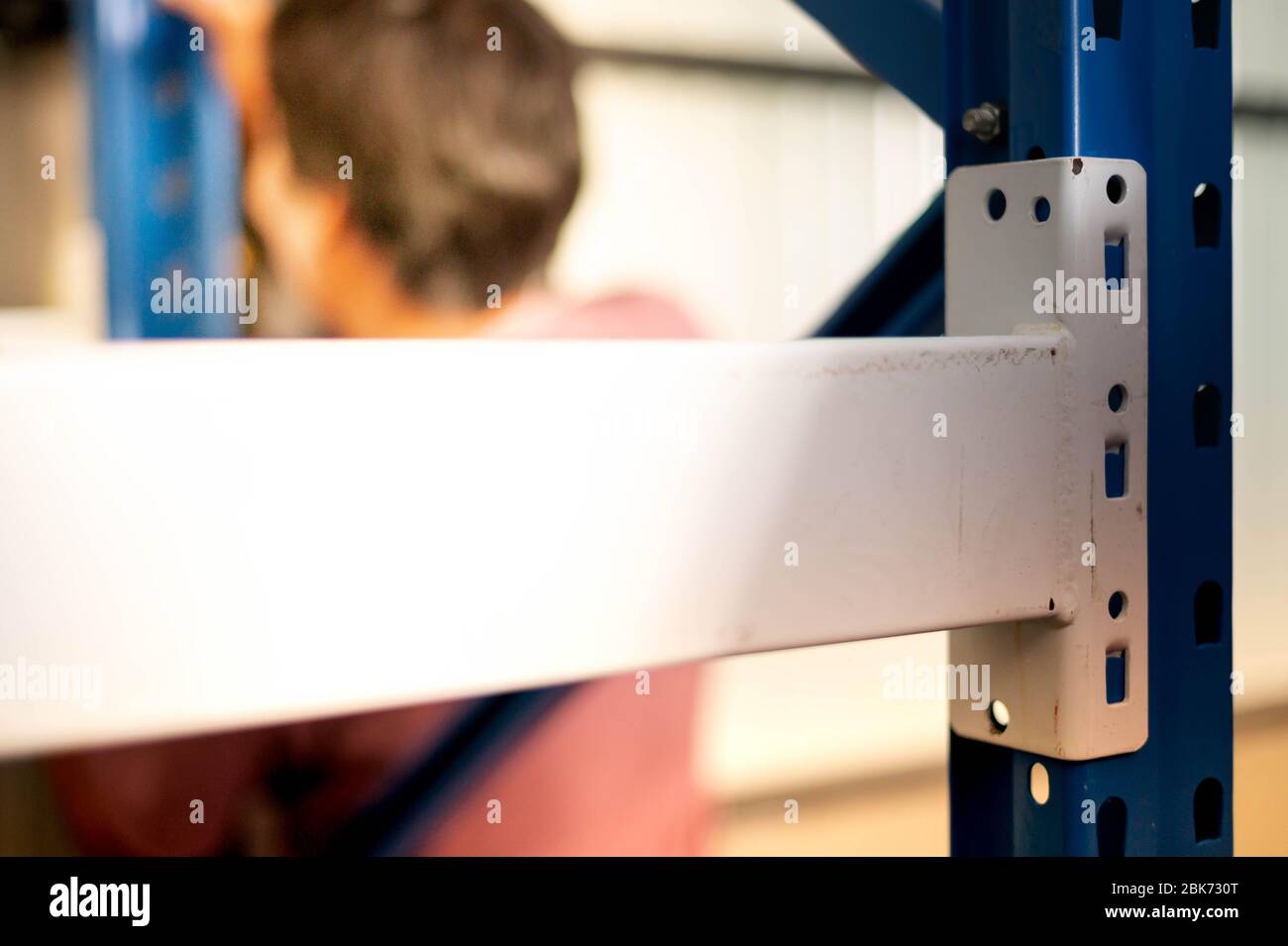 The metal rack prepare to assembling in warehouse or storage and ...