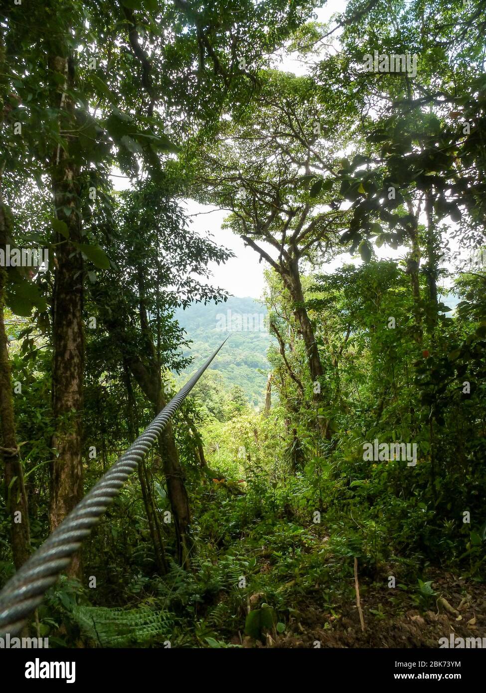 Zipline adventure in the jungle of Costa Rica Stock Photo