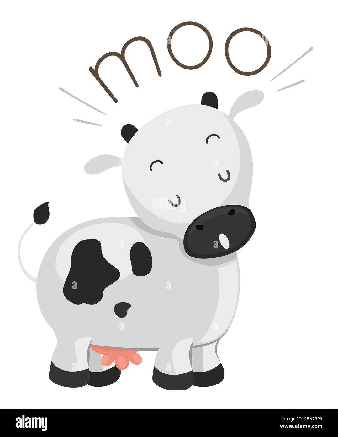 Illustration of a Cow Making a Moo Sound Stock Photo - Alamy