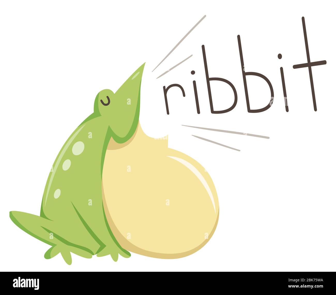 Illustration of a Frog with Big Belly Making a Ribbit Sound Stock Photo -  Alamy