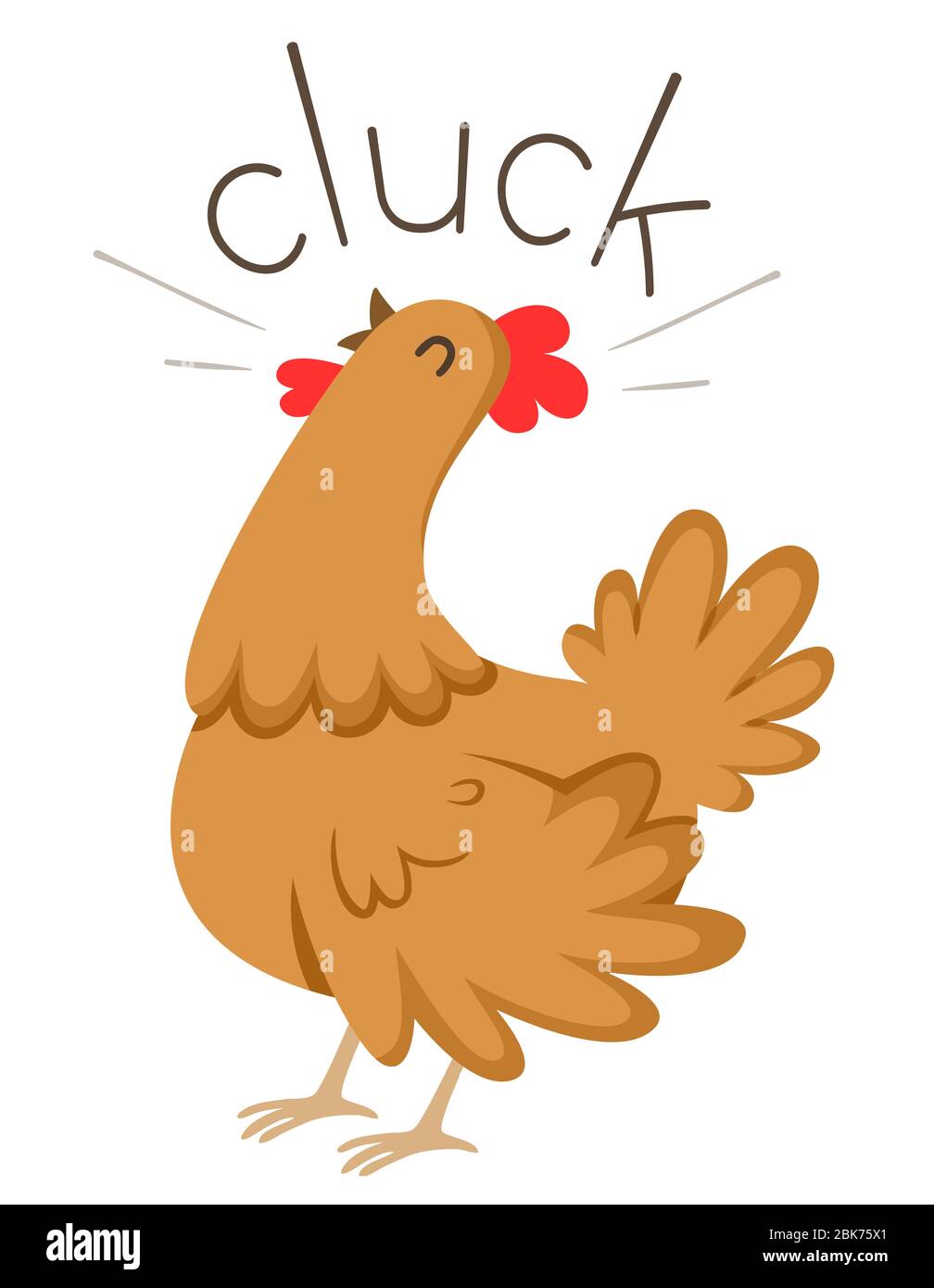 Illustration of a Hen Making a Cluck Sound Stock Photo