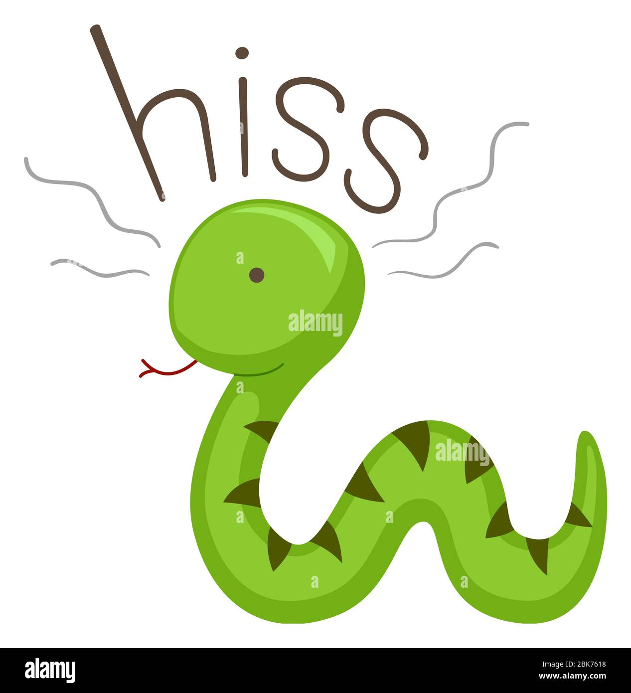 Illustration of a Snake Showing Its Tongue and Making a Hissing Sound Stock  Photo - Alamy