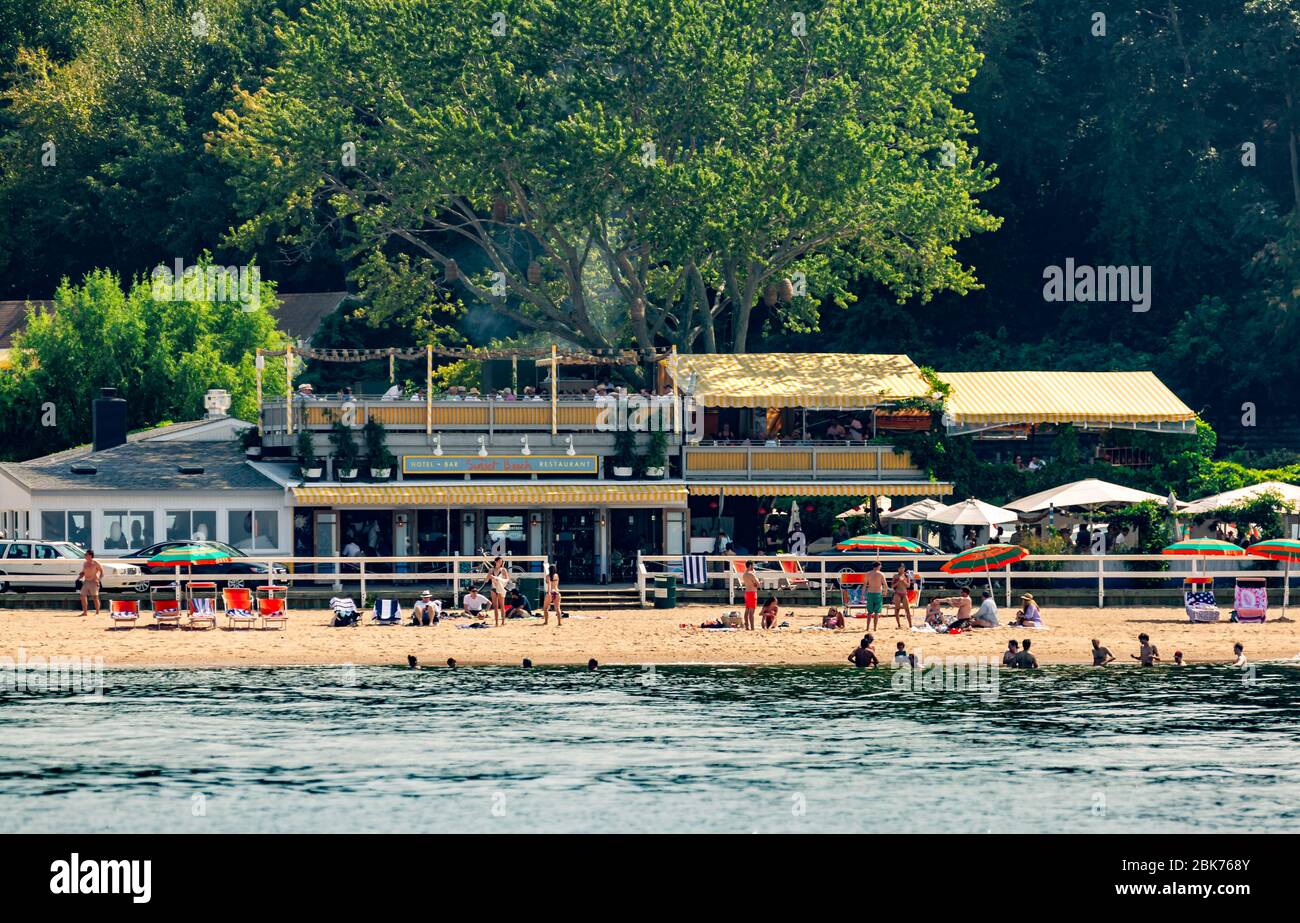 Favorite Summer hot spot, Sunset Beach will not be open this year, Shelter Island, NY Stock Photo