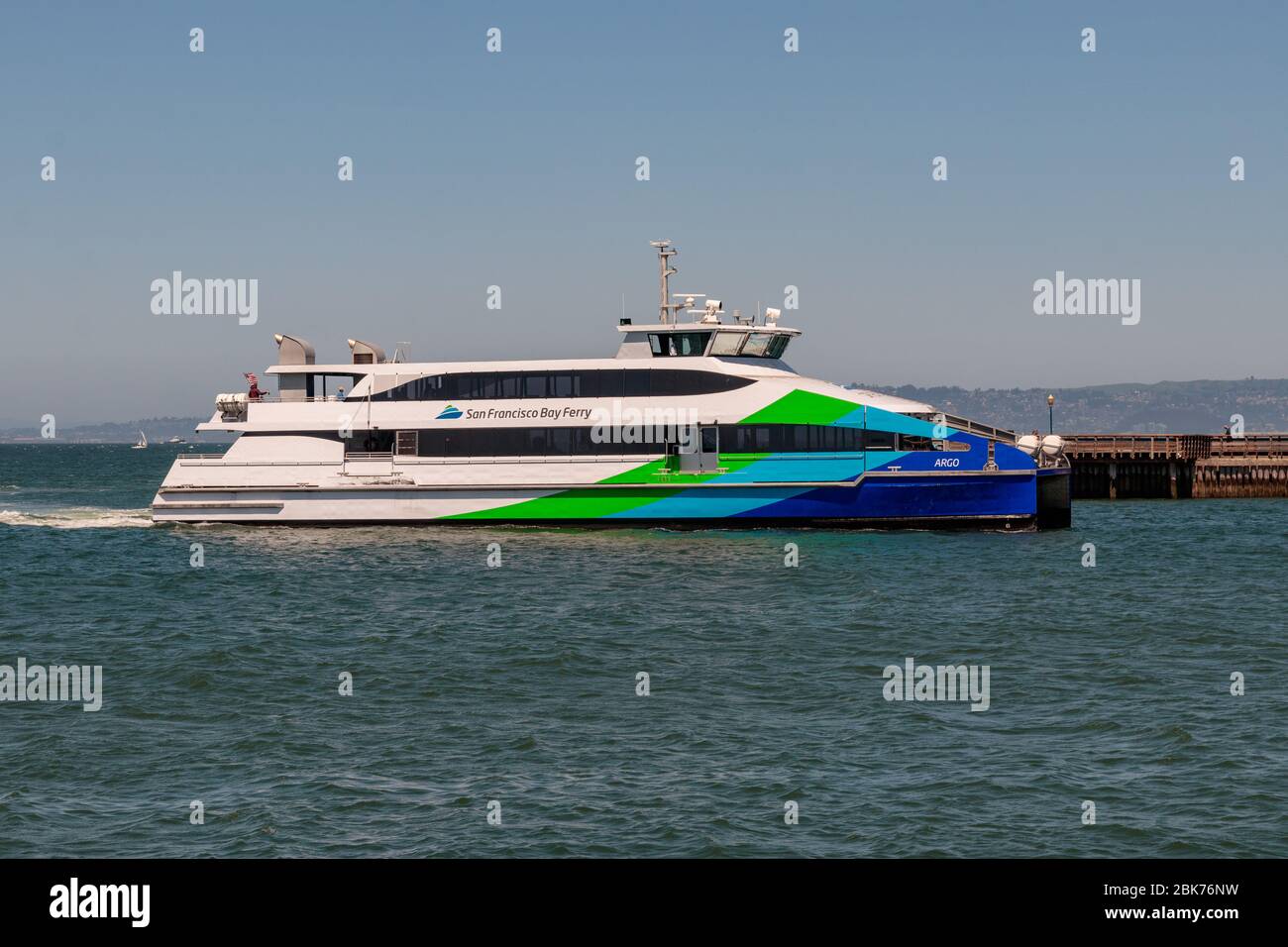 View of a San Francisco Bay ferry Stock Photo - Alamy