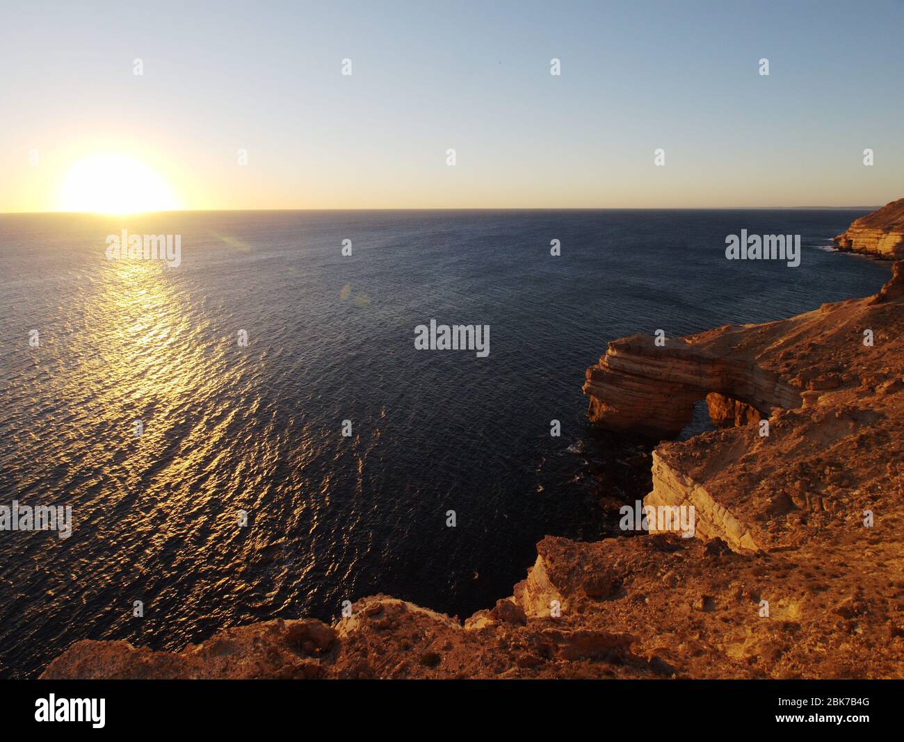Sunset at Kalbarri National Park coastline, Western Australia Stock Photo