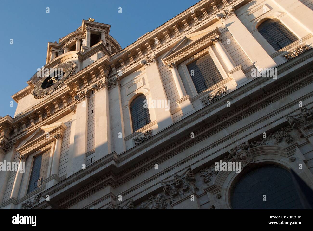 17th Century English Baroque Architecture Stone Architectural Detail St. Pauls Cathedral Churchyard, London EC4M by Sir Christopher Wren Stock Photo