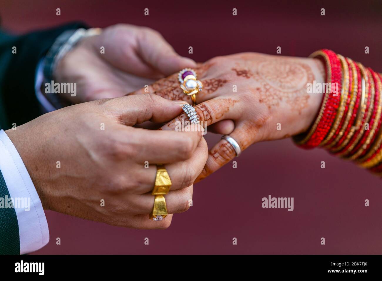 Premium Photo | Wedding ritual of rings for engagement in hands