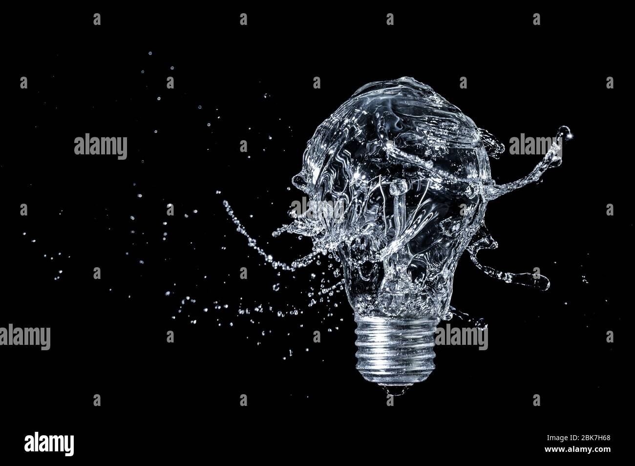 Isolated Led Light Water Splash on black background Stock Photo Alamy