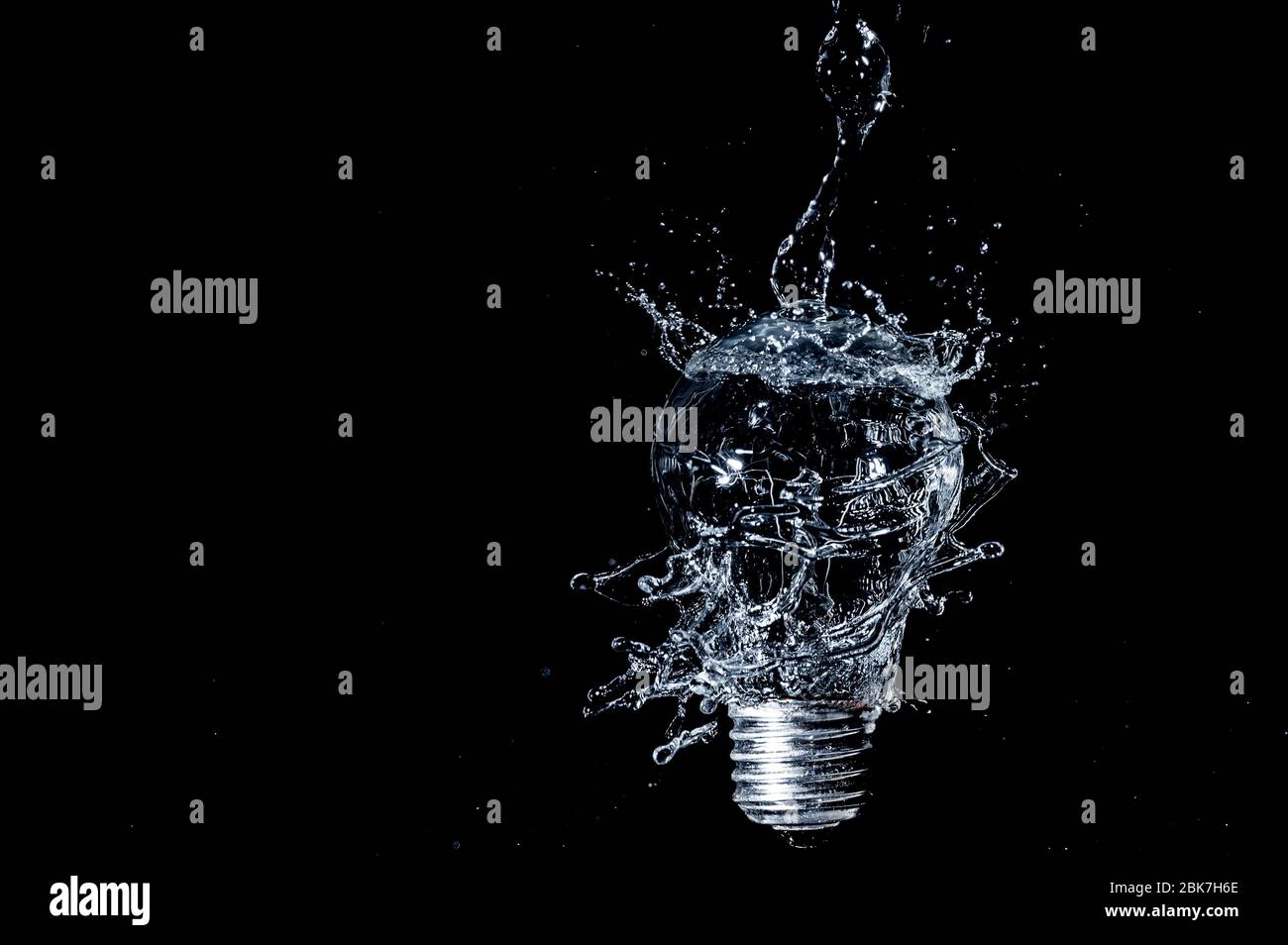 Isolated Led Light Water Splash on black background Stock Photo Alamy
