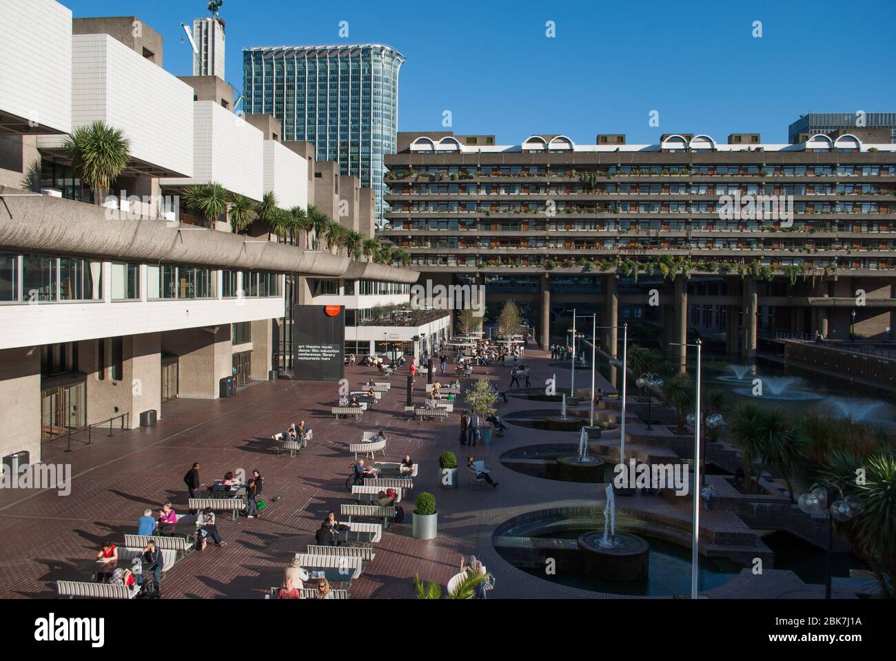 Water Fountains Concrete 1960s Brutalist Architecture Barbican Estate