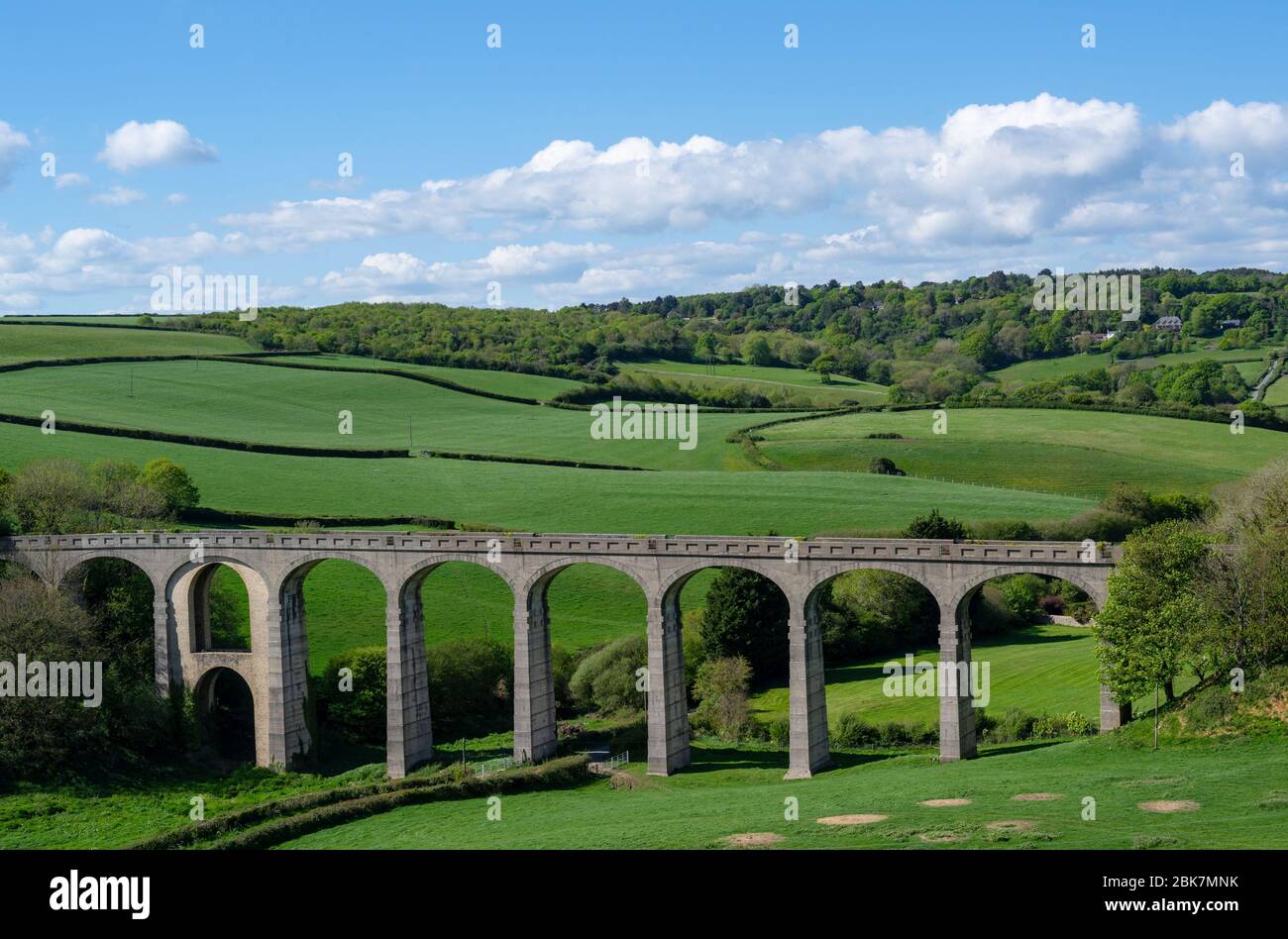 Cannington, East Devon. 2nd May 2020. UK Weather: The imposing viaduct at Cannington frames the beautiful East Devon countryside on a beautiful sunny afternoon during the coronavirus pandemic lockdown.  Credit: Celia McMahon/Alamy Live News. Stock Photo