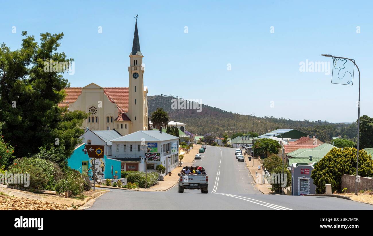 Napier, Overberg region, South Africa. 2019. Town centre of Napier and the  Dutch Reform Church a visitor attraction on the main street of this Africa  Stock Photo - Alamy