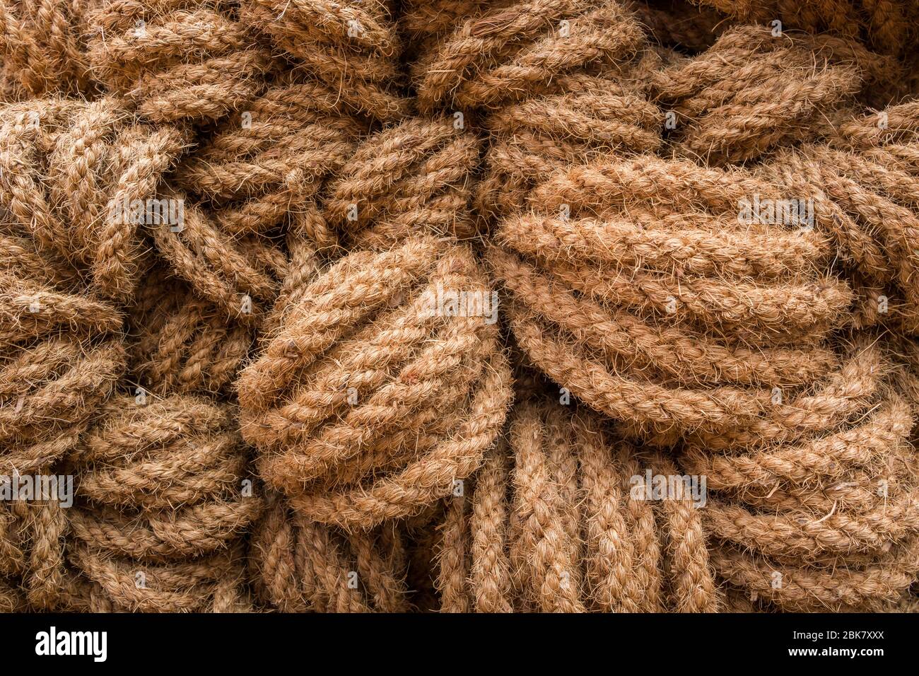 Tangled rope texture closeup on the indian market Stock Photo
