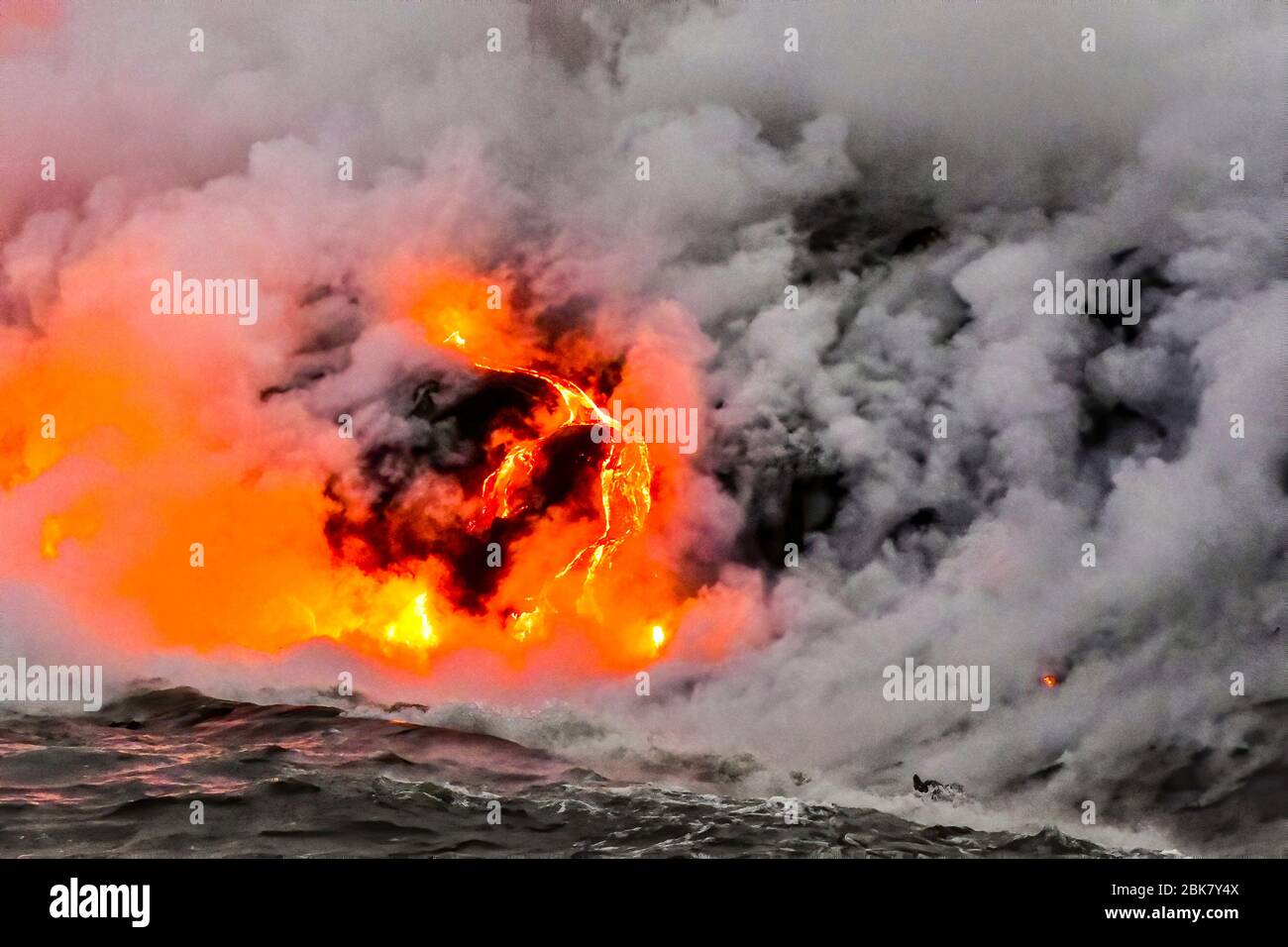 Hawaii, Big Island, Volcano National Park, Volcano near Kalapana Stock