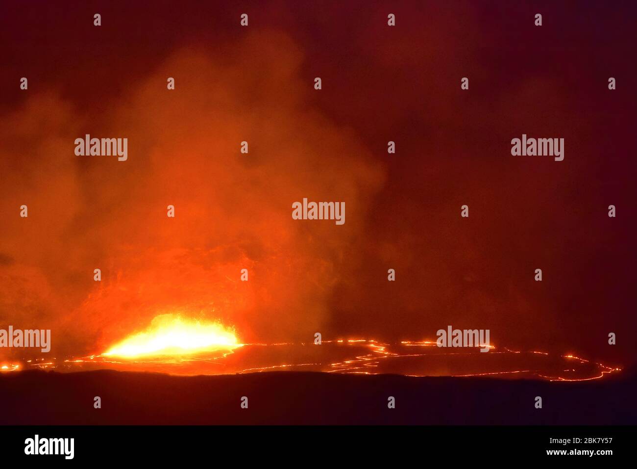 Hawaii, Big Island, Volcano National Park, Kilauea Crater Stock Photo