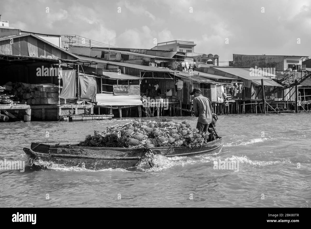 Vietnamese floating market Stock Photo