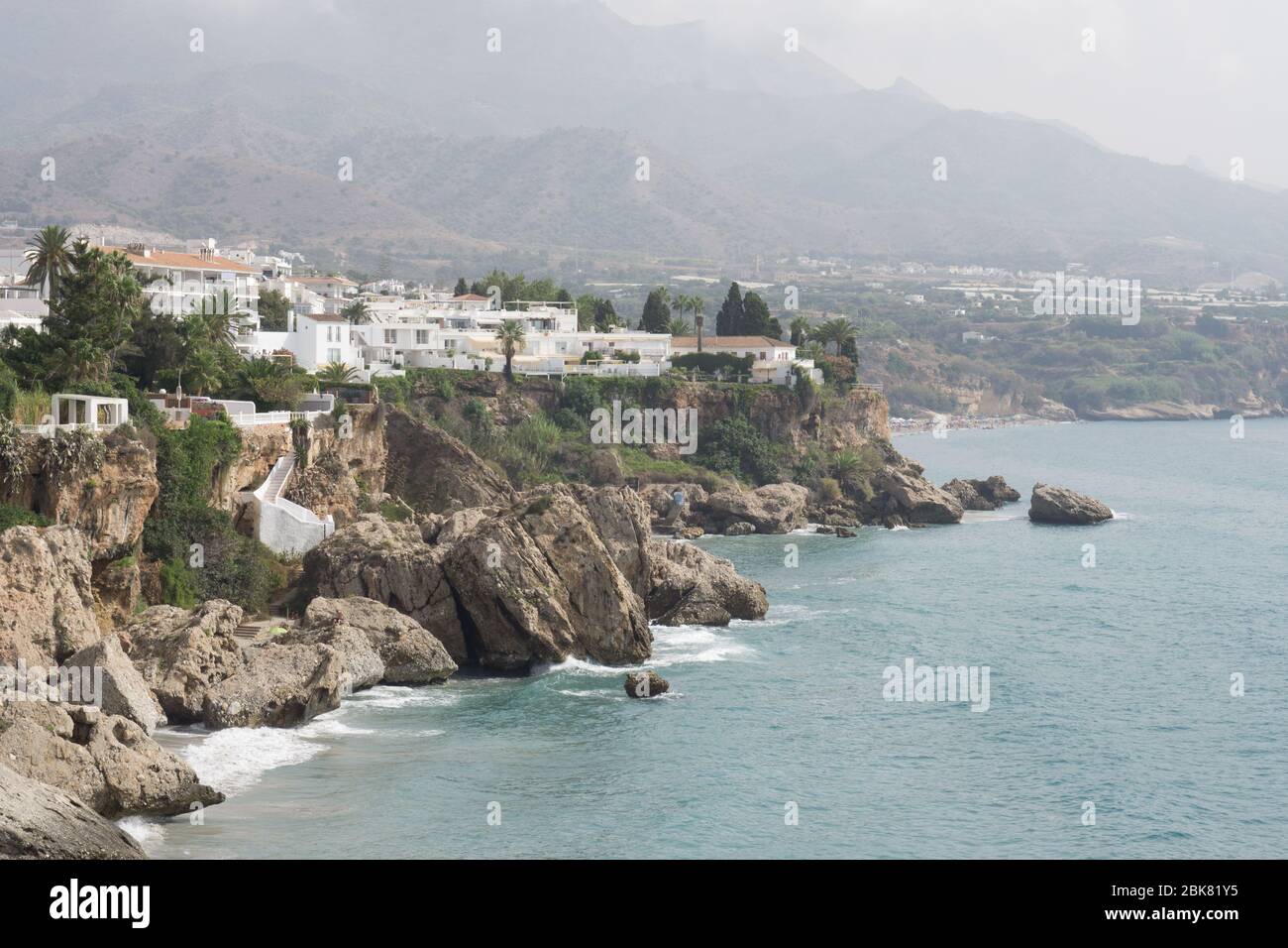 The Coast of Nerja, Andalusia in the sun Stock Photo
