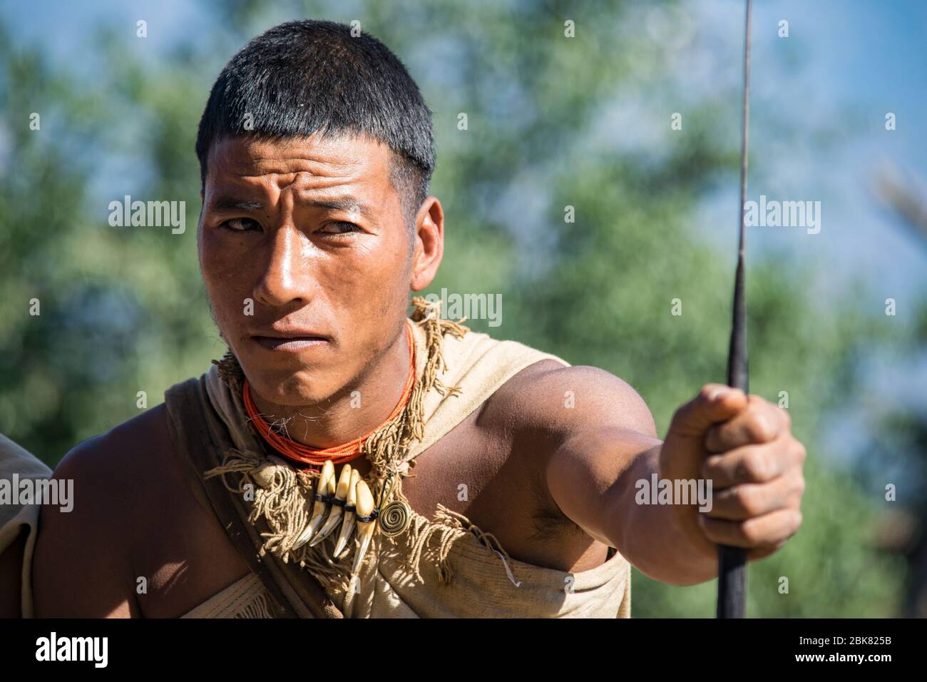 Naga warrior at Hornbill Festival Stock Photo