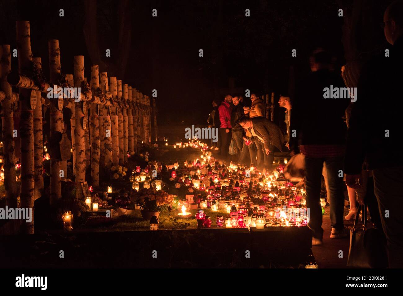 Candles on All Saints day Stock Photo