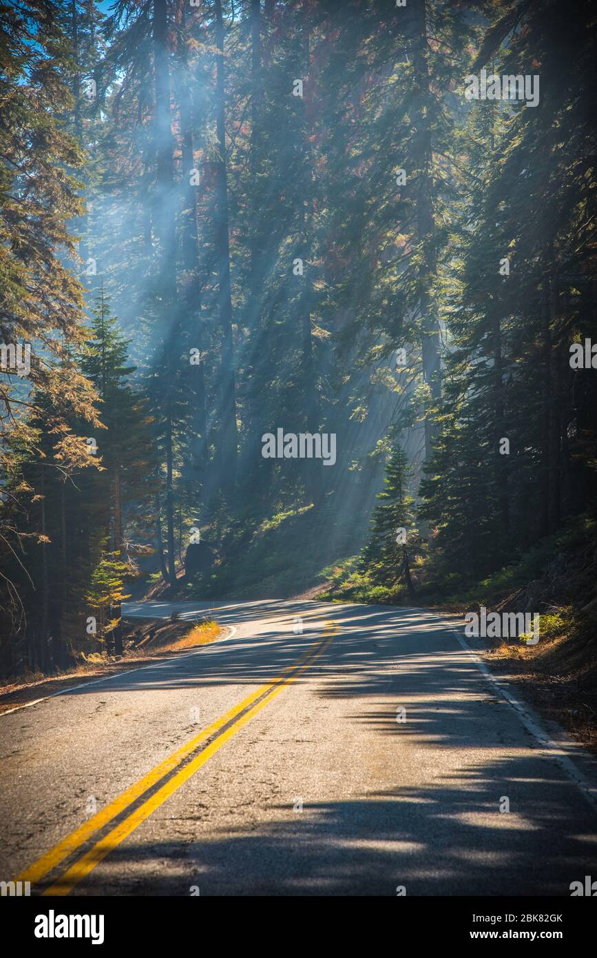 Driving through Yosemite Stock Photo Alamy