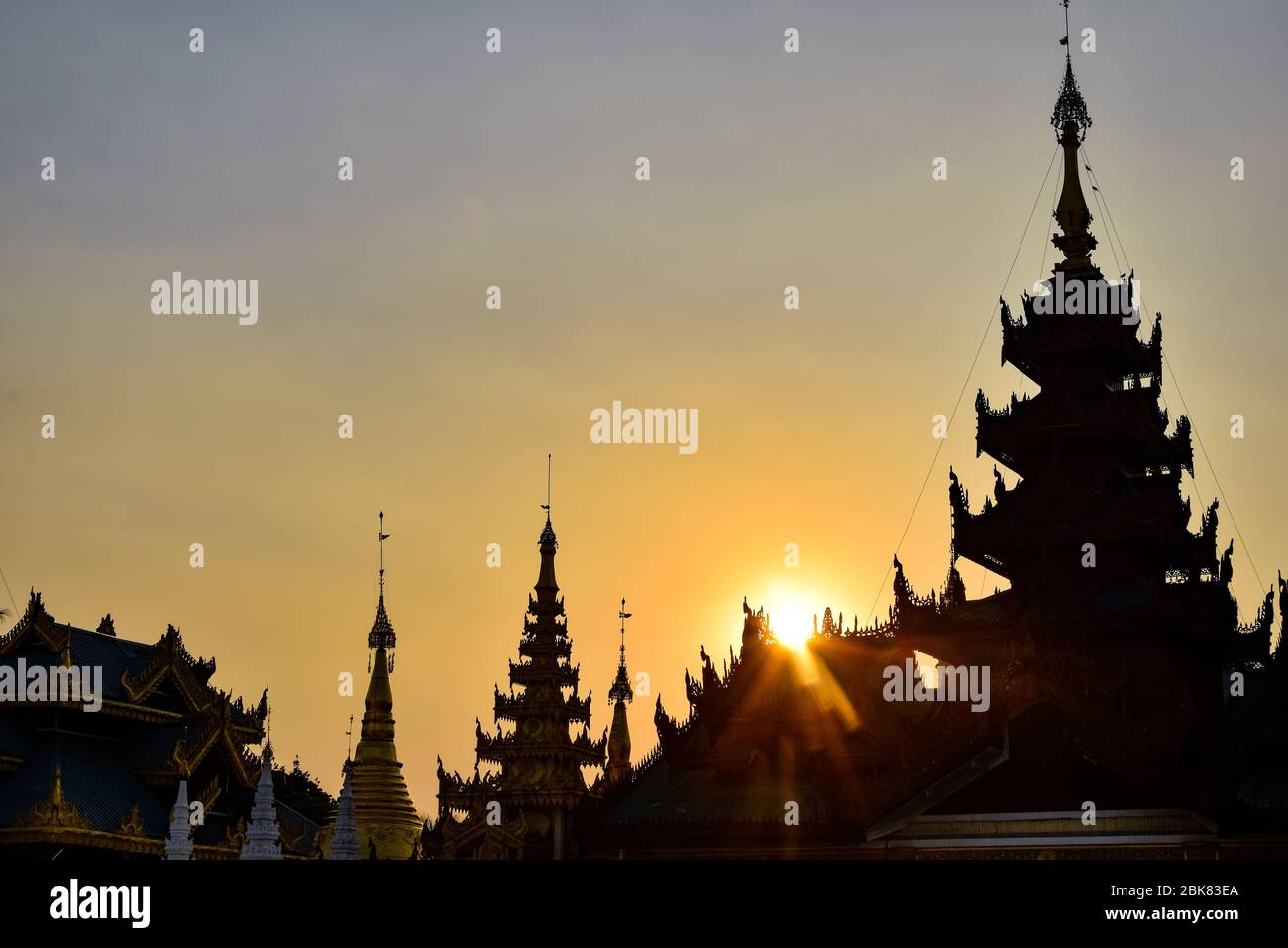 The Shwedagon Pagoda in Yangoon Stock Photo