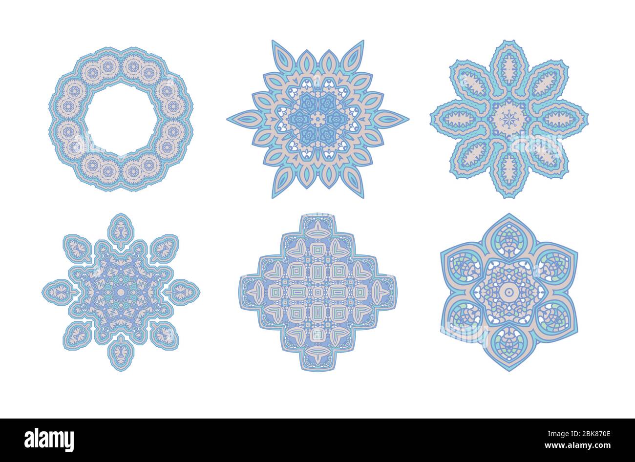 Round ornament pattern. Hand drawn art background. Stock Vector