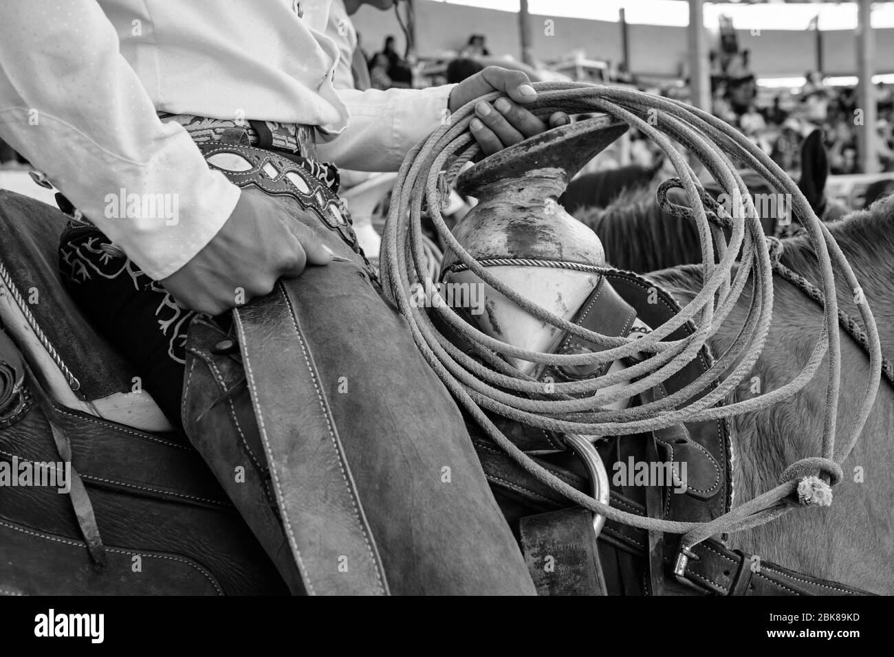 Mexican cowboy with lasso. Stock Photo