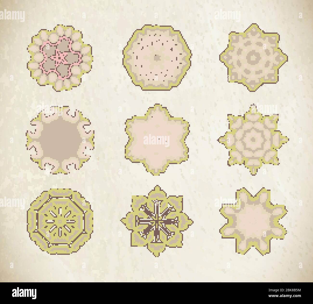 Round ornament pattern collection. Hand drawn circle background Stock ...