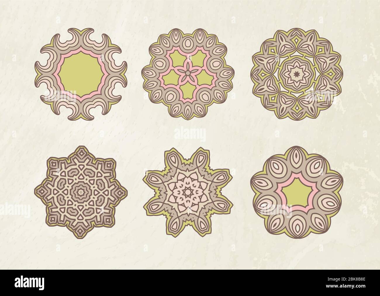 Round ornament pattern collection. Hand drawn circle background Stock ...