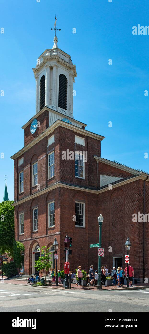 Charles Street Meeting House and First African Methodist Episcopal Church in the early 19th century and site of anti-slavery speeches Stock Photo