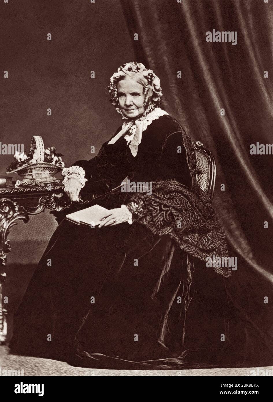 Charlotte Elliott (1789-1871), was a prolific Christian hymn writer, perhaps best known for her hymn, Just As I Am. Charlotte was the granddaughter of Rev. Henry Venn, the brother of Rev. Charles Venn Elliott, and the niece of Rev. John Venn (the highly honored Rector of Clapham.) Stock Photo
