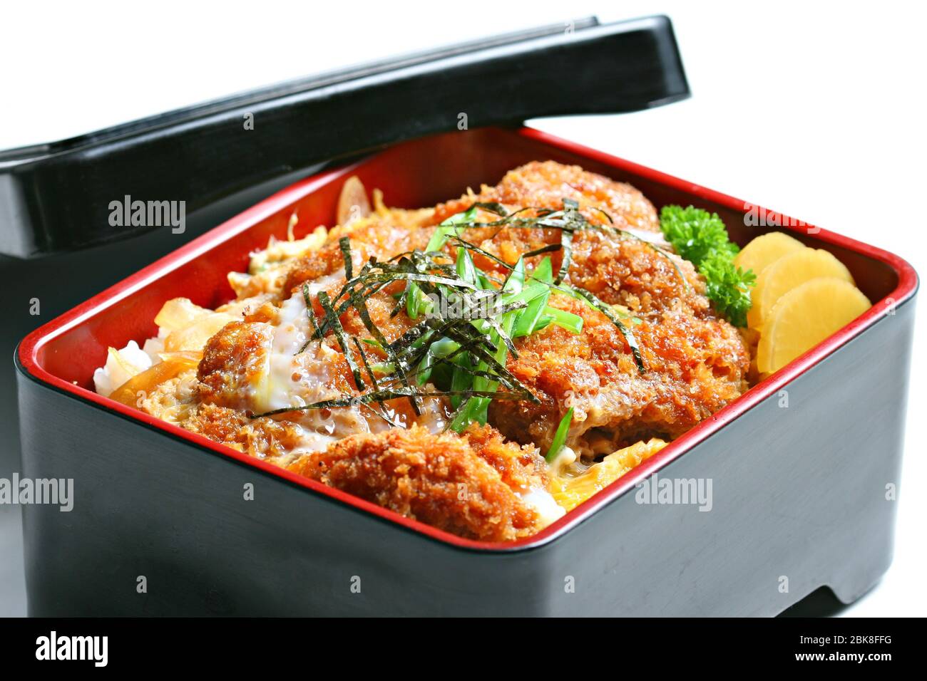 Kurobuta Katsu Toji Don, Fried breaded pork with egg, mushroom, & onion