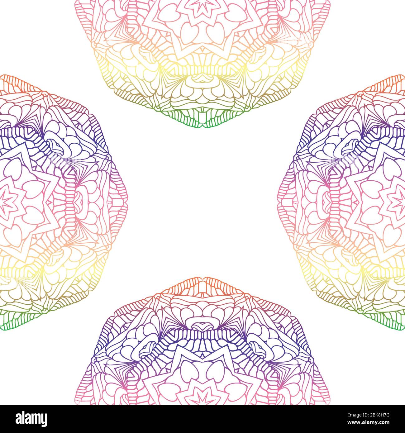 Seamless pattern with round ornament. Vector illustration background. Seamless multicolor pattern with oriental mandalas Stock Vector