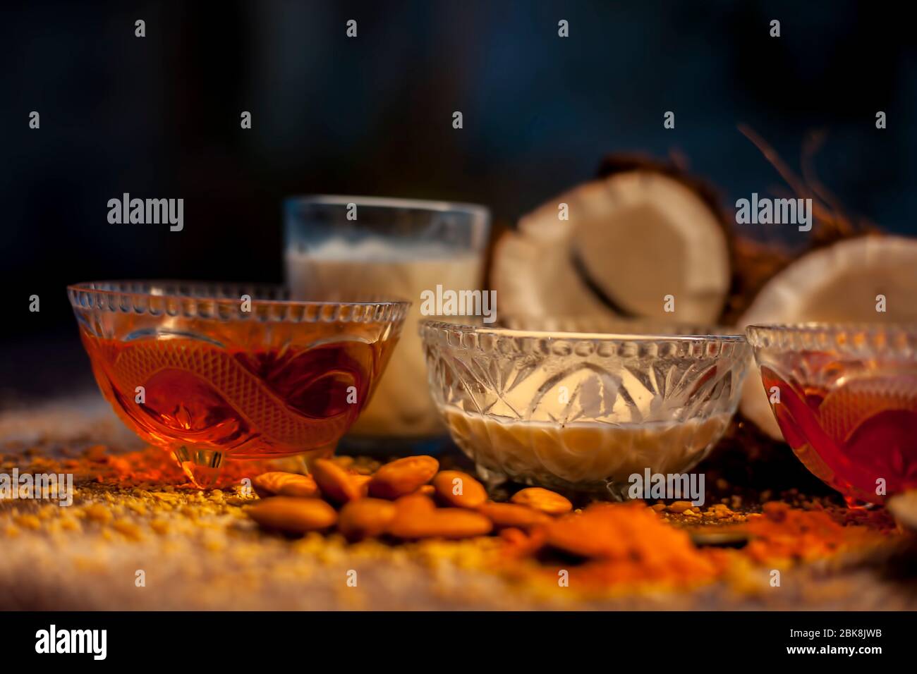 Download Complete Face Mask Of Coconut Consisting Of Coconut Milk Rose Water Yogurt Buttermilk Oatmeal Almonds Lime Juice Turmeric Rice Flour Honey Stock Photo Alamy PSD Mockup Templates