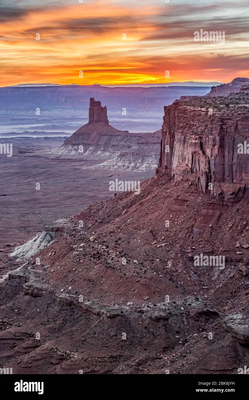 Sunset from Island in the Sky Canyonlands National Park Stock Photo