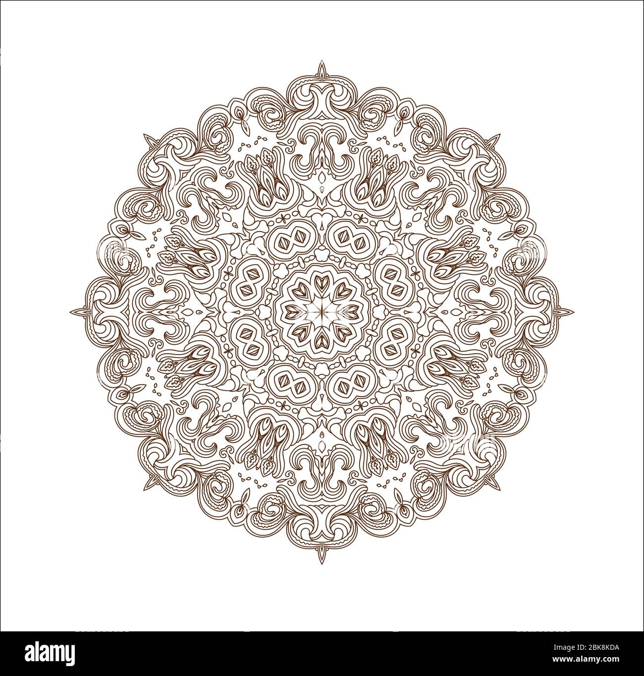 Vintage decorative elements.Circular pattern of traditional motifs and ...