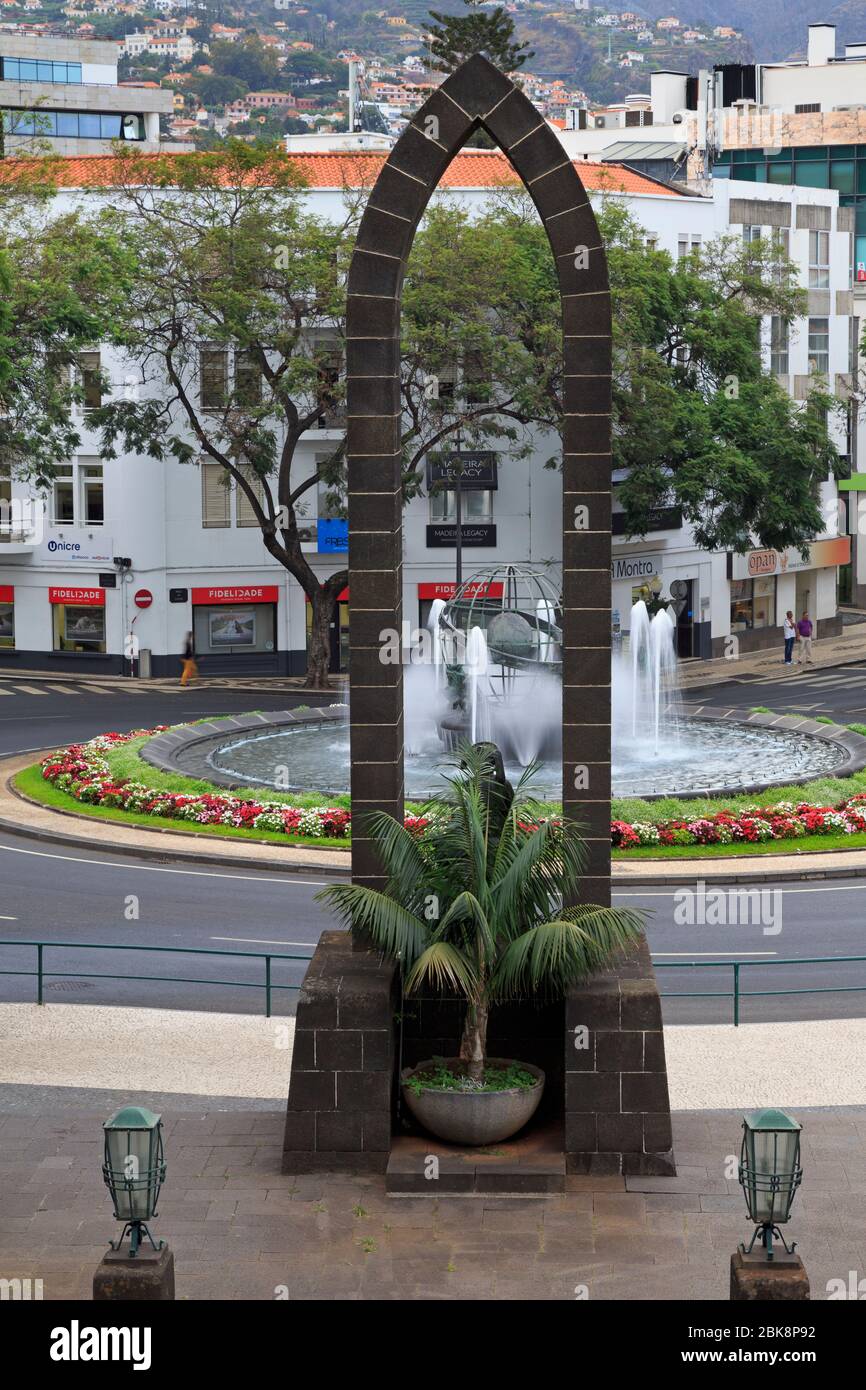 Henry The Navigator Statue, Santa Catarina Park, Funchal City, Madeira Island, Portugal, Europe Stock Photo