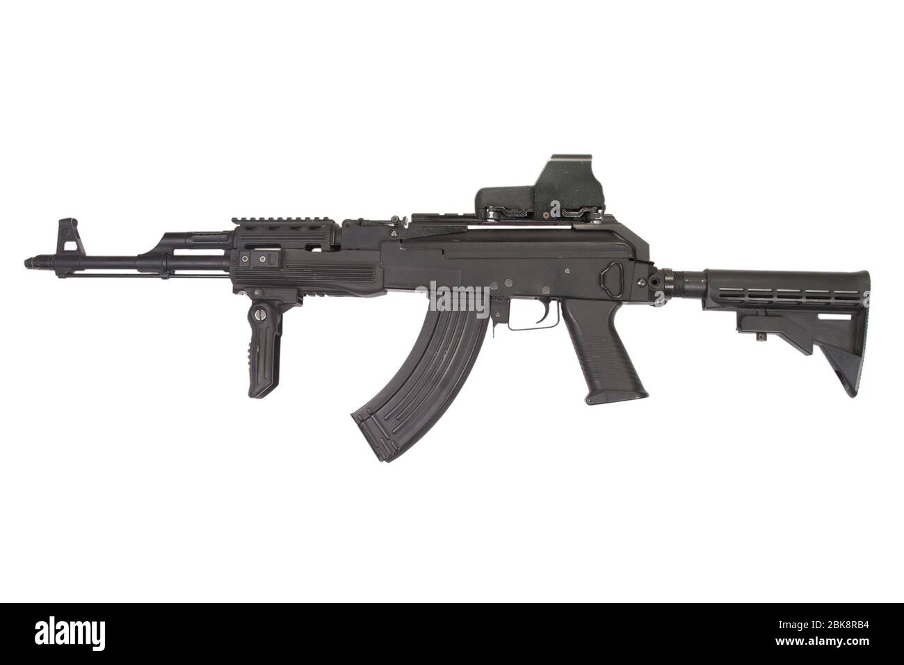 Kalashnikov AK with modern accessories isolated on white Stock Photo - Alamy