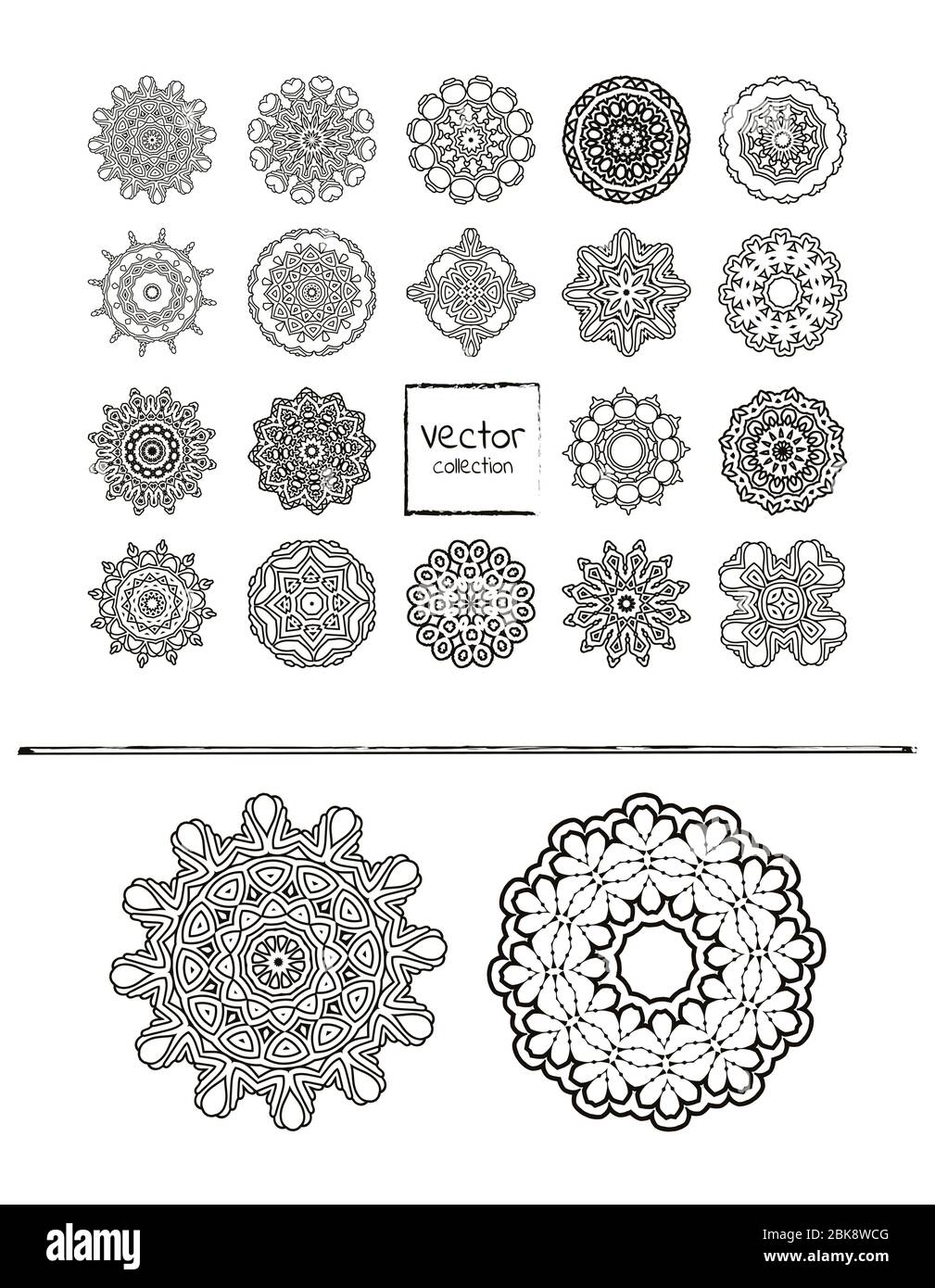 Set of ornament round mandalas Stock Vector Images - Alamy
