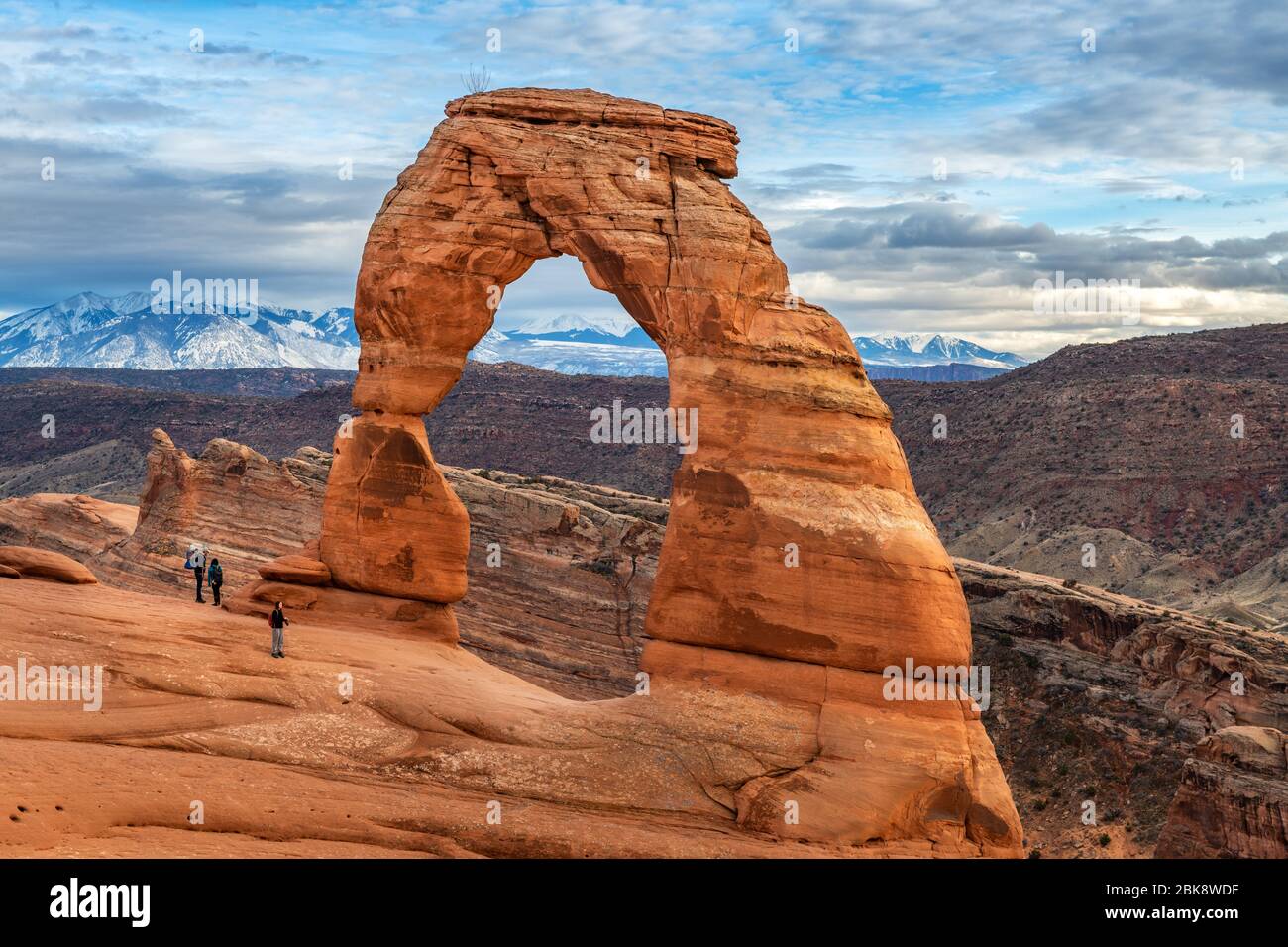 The famous Delicate Arch in Arches National Park of Utah. Stock Photo