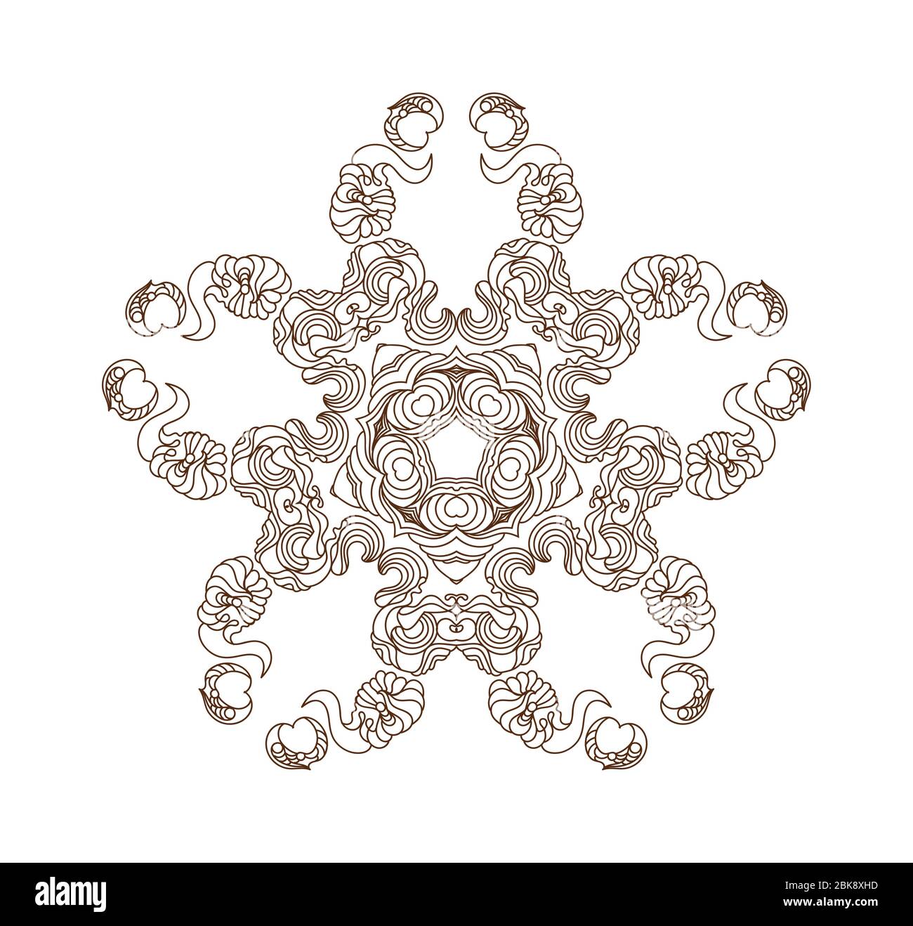 Vintage decorative elements.Circular pattern of traditional motifs and ...