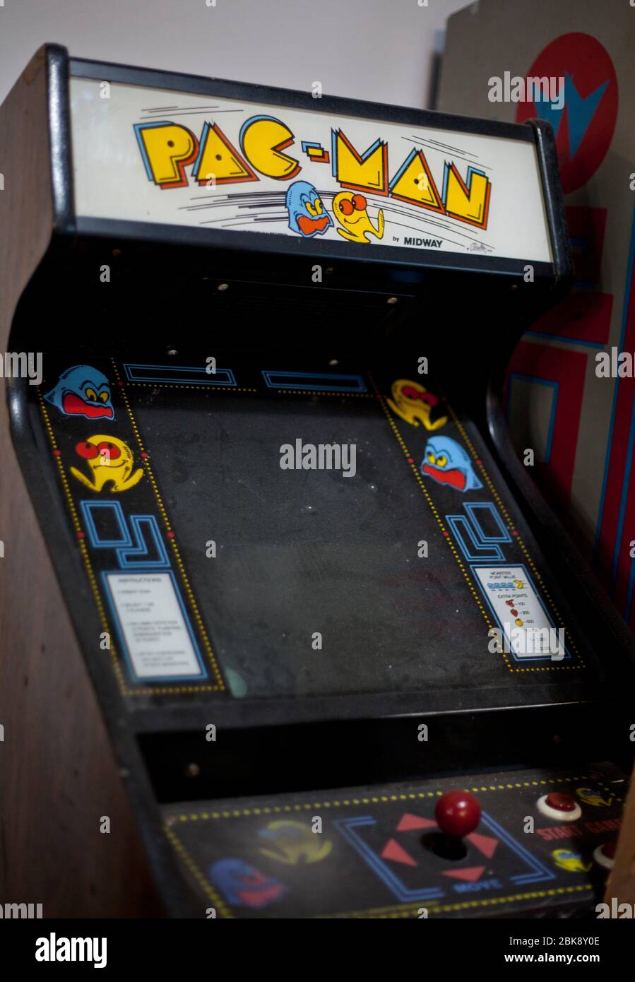 It will be the Pac Man 40th anniversary May 22, 2020. The Namco maze game that helped build the arcade scene Stock Photo