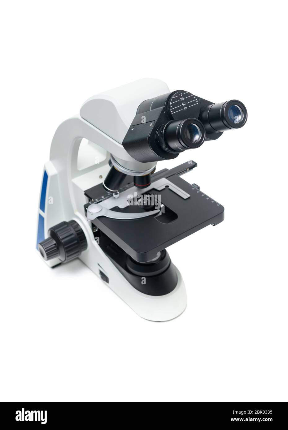 microscope isolated on white background, science and technology concept Stock Photo